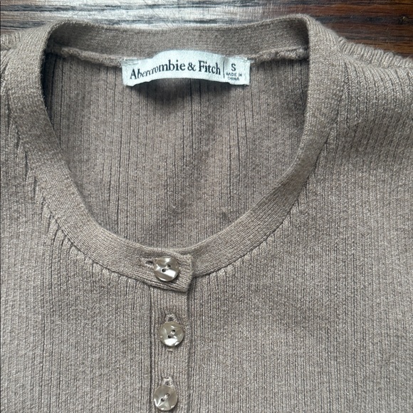 Abercrombie & Fitch Beige Ribbed Cardigan - Picture 3 of 4